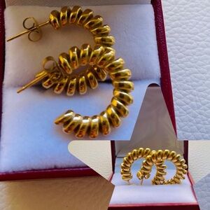 18k Gold Plated Spiral Earrings. Waterproof ,hypoallergenic and non tarnishable.